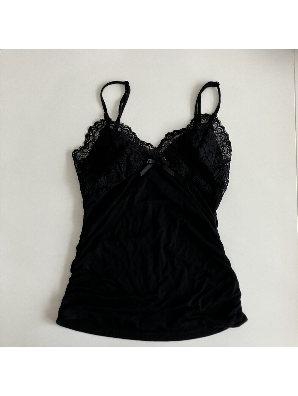 Y2K Lace Babydoll Ruched Going Out Top Cami Witchy Whimsigoth Romantic Medium